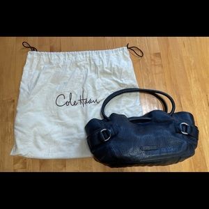 Cole Haan Shoulder Bag, Black pebbled leather